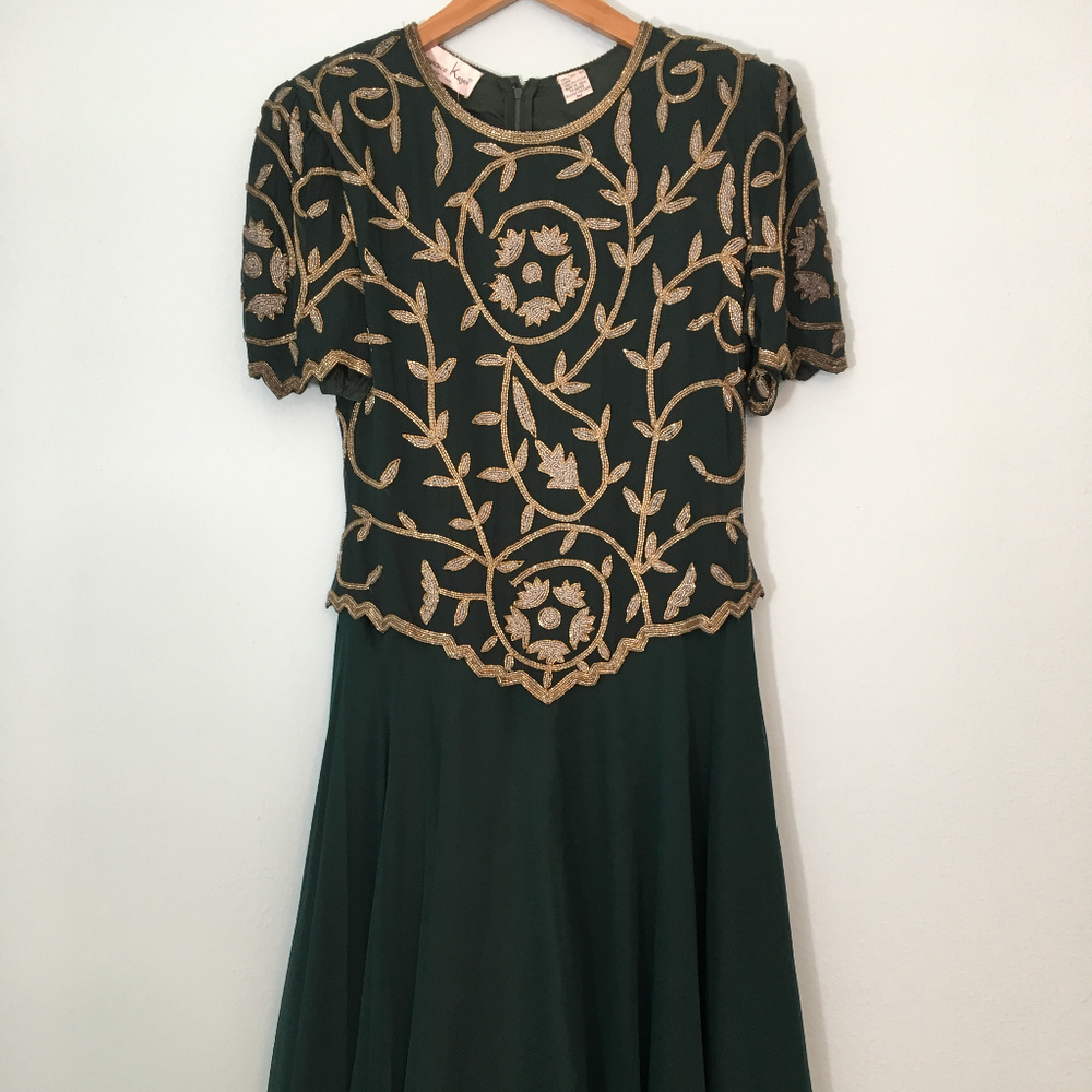 Green & Gold After Five Dress